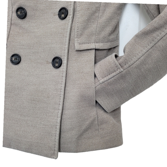 H&M Pea Coat Beige Tan Fall Winter Size 4 - Picture 6 of 9